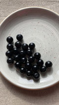 Lot de 10 perles perles en tourmaline noire de Madagascar - Rondes/8mm - Grade AB