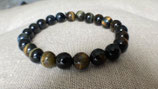 Bracelet œil de faucon et œil de tigre 8 mm