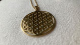 Pendentif Fleur de vie doré en acier inoxydable