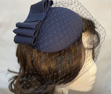 Schleifen Fascinator schwarz oder dunkelblau, Schleife, Schleier