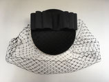 Schleifen Fascinator schwarz oder dunkelblau, Schleife, Schleier