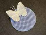 Fascinator mittelblau, Schmetterling, Netz, Schleife