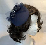 Fascinator dunkelblau mit Schleife weißen Ankern und Tüll optional Schuhschleifen