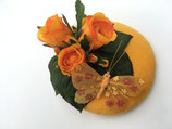 Rosen Fascinator gelb orange, Schmetterling