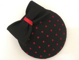 Fascinator schwarz rote Tupfen, Polkadots, Schleife