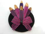 Fascinator lila beere aubergine  Federn Goldspitze 20 er Jahre