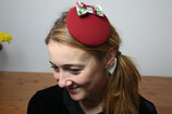 Fascinator dunkelrot, Schleife Rosenstoff