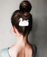 Mystery white Swan Hair Clip