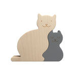 Dekoratives Ahorn Holz Puzzle Katze