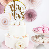 PARTYDECO CAKE TOPPER MR&MRS - GOUD