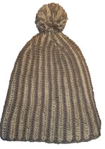 Strickmütze weiß/grau