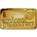 Goldbarren 1 gramm 999/9/1000