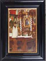 Rudolf Böttger, Kircheninterieur, Öl auf Holz, 1925, gerahmt