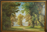 Anton Brioschi, Auwald, grosse Mischtechnik, gerahmt, signiert