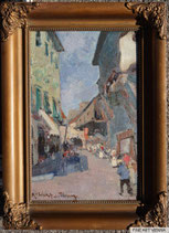 Hans Ruzicka Lautenschläger, Florenz, Öl auf Holz, gerahmt