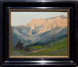 Karl Ludwig Prinz, Rax, Wildes Gamseck im Frühling, Öl auf Karton, gerahmt
