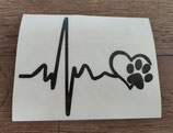 Sticker hartslag met hondenpoot