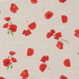 Mohnblume mit Schrift