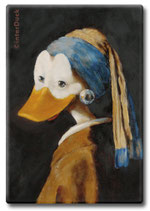 Magnet "Die Ente mit dem Perlenohrring"