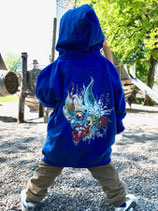 Kids Hoodie mit Reissverschluss Indigo Blue: BALI MASK, Colour Print