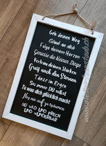 Schiefertafel Geh deinen Weg -  Handmade