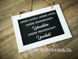 Schiefer-Tafel Unser Lachen, unsere Witze...