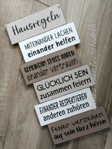Schild Hausregeln gross braun