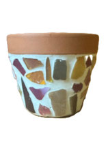 Mosaik-Blumentopf mini mit Samenbombe