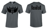 T-Shirt Men Revölvo Black on Grey with front and backprint