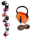 Kleine Mini Tasche als Anhänger / Schlüsselanhänger  orange