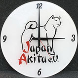 Uhr aus Acrylglas mit Japan-Akita Logo