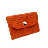 Porte-cartes + monnaie Isa Cuir Velour rouille