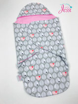 Decken fir an de Maxi Cosi (hellgro/rosa)