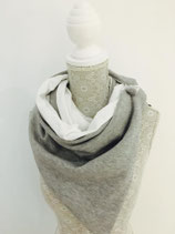 Wéckelschal unis gro/waiss