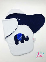 Decken fir an de Maxi Cosi (Elefant- donkelblo)