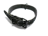Hundehalsband aus Fahrradreifen weiss / schwarz 36-42cm