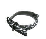 Hundehalsband aus Fahrradreifen weiss / schwarz 41 - 47cm
