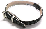 Hundehalsband aus Fahrradreifen dunkelgrün / schwarz 36-42cm