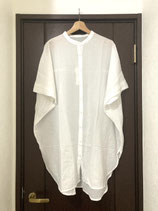 ガーゼ風ロングシャツ白