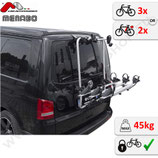 Fahrradträger für VW T5 Bj. 2003-2015  – für 3 Fahrräder oder 2 Elektrofahrräder - Shadow von F.lli Menabo