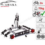 Fahrradträger für Anhängerkupplung für 2 Räder -  AHAKA TYT2 mit Schnellkupplung