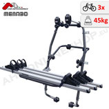 Stand Up 3 (Fulcrum 3) von MENABO – leichter Heckfahrradträger mit stabilen Schienen aus Aluminium für den Transport von 3 Fahrrädern zur Befestigung an der Heckklappe