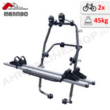 Stand Up (Fulcrum) von MENABO – leichter Heckfahrradträger mit stabilen Schienen aus Aluminium für den Transport von 2 Fahrrädern zur Befestigung an der Heckklappe