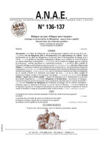 ANAE N° 136/137 - BILINGUISME - ASPECTS NEURO-COGNITIFS