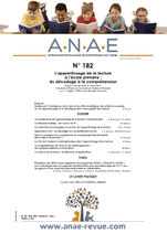 ANAE N°182 - L'apprentissage de la lecture du décodage à la compréhension