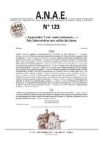 ANAE N° 123 - Apprendre ? Oui mais comment ? Des laboratoires aux salles de classes