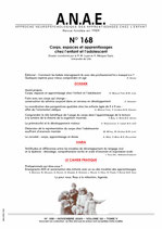 ANAE N°168 - Corps, espaces et apprentissages chez l'enfant et l'adolescent