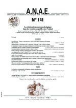 ANAE N° 141 - La rééducation neuropsychologique dans les troubles cognitifs chez l’enfant