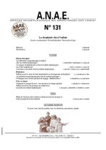 ANAE N° 131 - La Dysphasie chez l'enfant