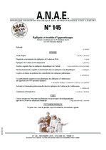 ANAE N° 145 - Epilepsie et troubles d'apprentissages
